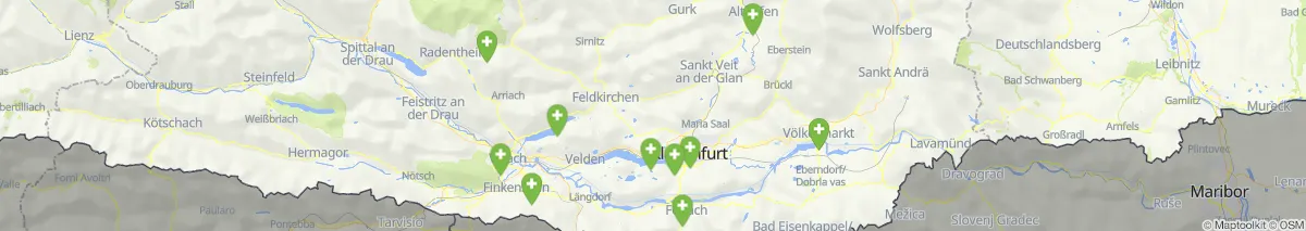 Map view for Pharmacies emergency services nearby Feldkirchen in Kärnten (Municipality, Kärnten) (91)